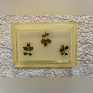 🔥Vintage Pressed Flower Soap Dish/Trinket Tray🔥